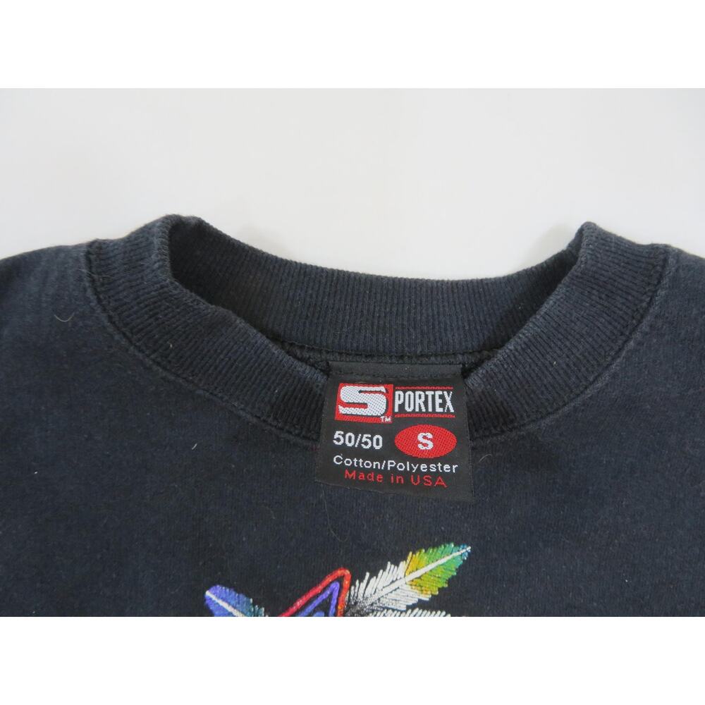 Oklahoma Sweatshirt, Native Style Horse, Black Sz S 1990s - Picture 4 of 4